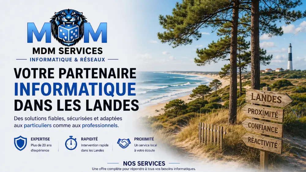 Dépannage informatique, services informatiques dans les Landes, Audignon (40500), technicien informatique 40, mdm services