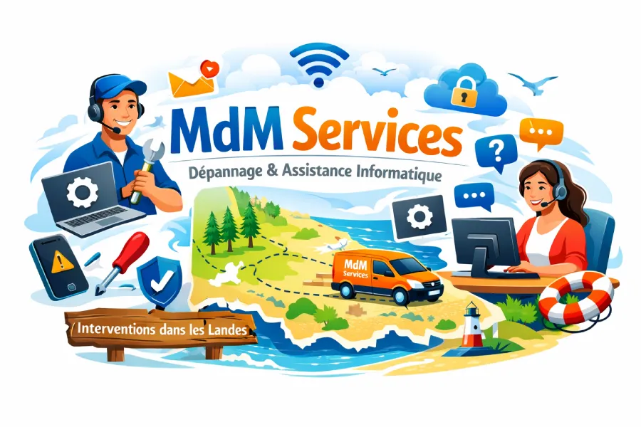 Dépannage informatique, services informatiques dans les Landes, Audignon (40500), technicien informatique 40, mdm services
